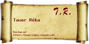 Tauer Réka névjegykártya